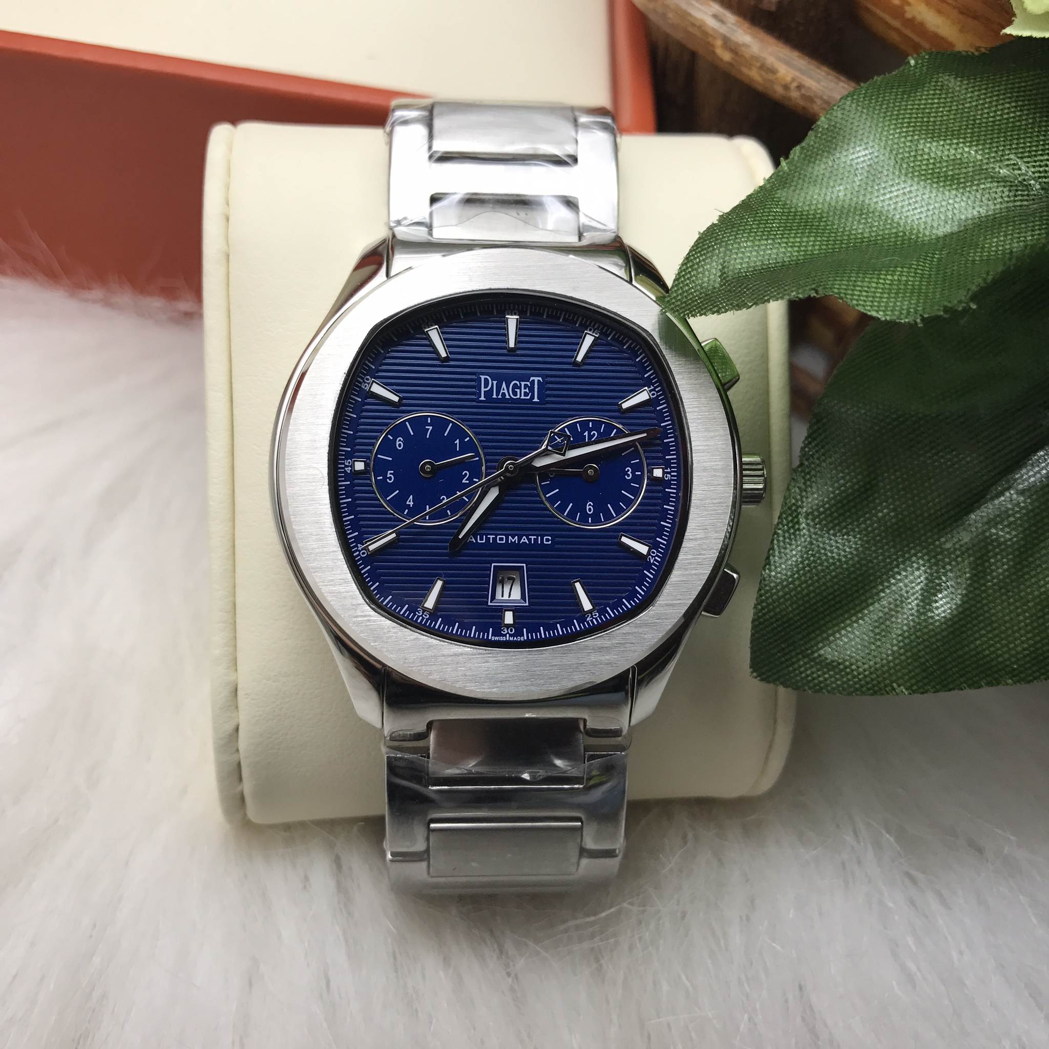 นาฬิกา Piaget PoLo S Chronograph 42 mm.หน้านำ้เงิน Mirror Swiss ฝาหลังโชกลไก