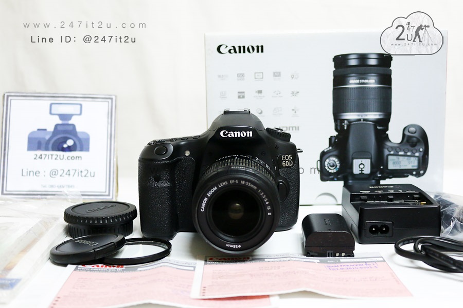 Canon 60D พร้อมเลนส์ 18-55mm f3.5-5.6 เครื่องศูนย์