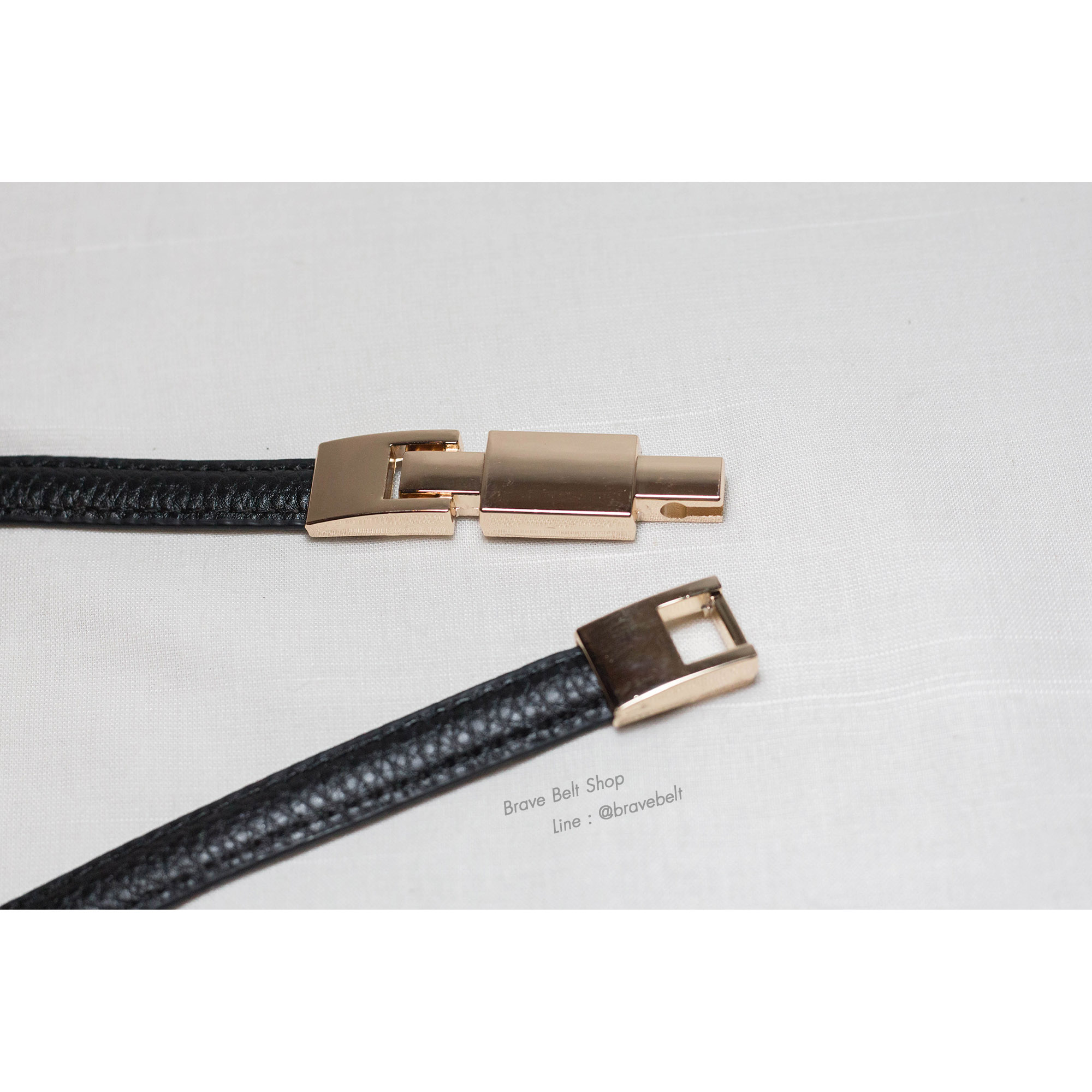 เข็มขัดฟรีไซต์สีดำเท่ๆ ปรับสายได้พอดีเอว