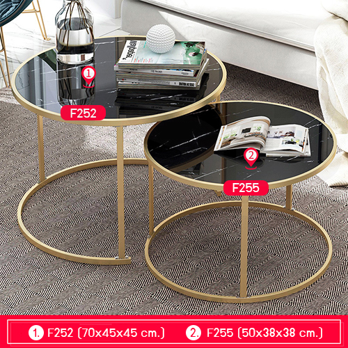 โต๊ะ โต๊ะกลม โต๊ะข้าง โต๊ะอเนกประสงค์ ลายหินอ่อน และลายไม้ ขนาด 50 X 50 x 38 CM.