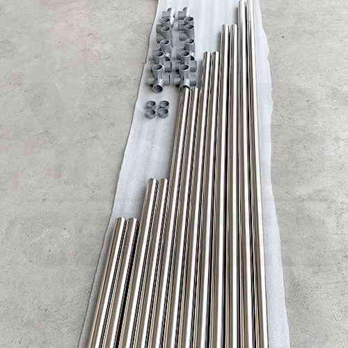 ราว ราวตากผ้า ราวแขวนผ้า ราวแขวนสแตนเลส แบบบาร์คู่ ข้อต่อพลาสติก รุ่น CB0078-PL150-2