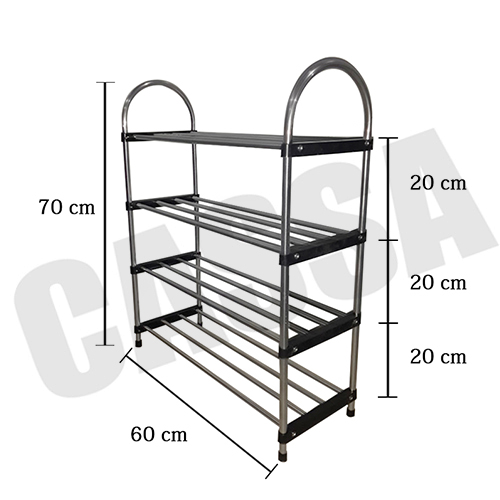 CASSA ชั้นวางรองเท้าแสตนเลส 4 ชั้น แบบยึดด้วยน๊อต 16 ตัว รุ่น SR-B460