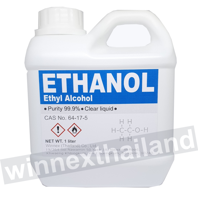 Ethanol 99.9% หรือ Ethyl Alcohol 99.9% ปริมาณ 1 Litre / เอทานอล 99.9% หรือ เอทิลแอลกอฮอล์ 99.9% ปริมาณ 1 ลิตร