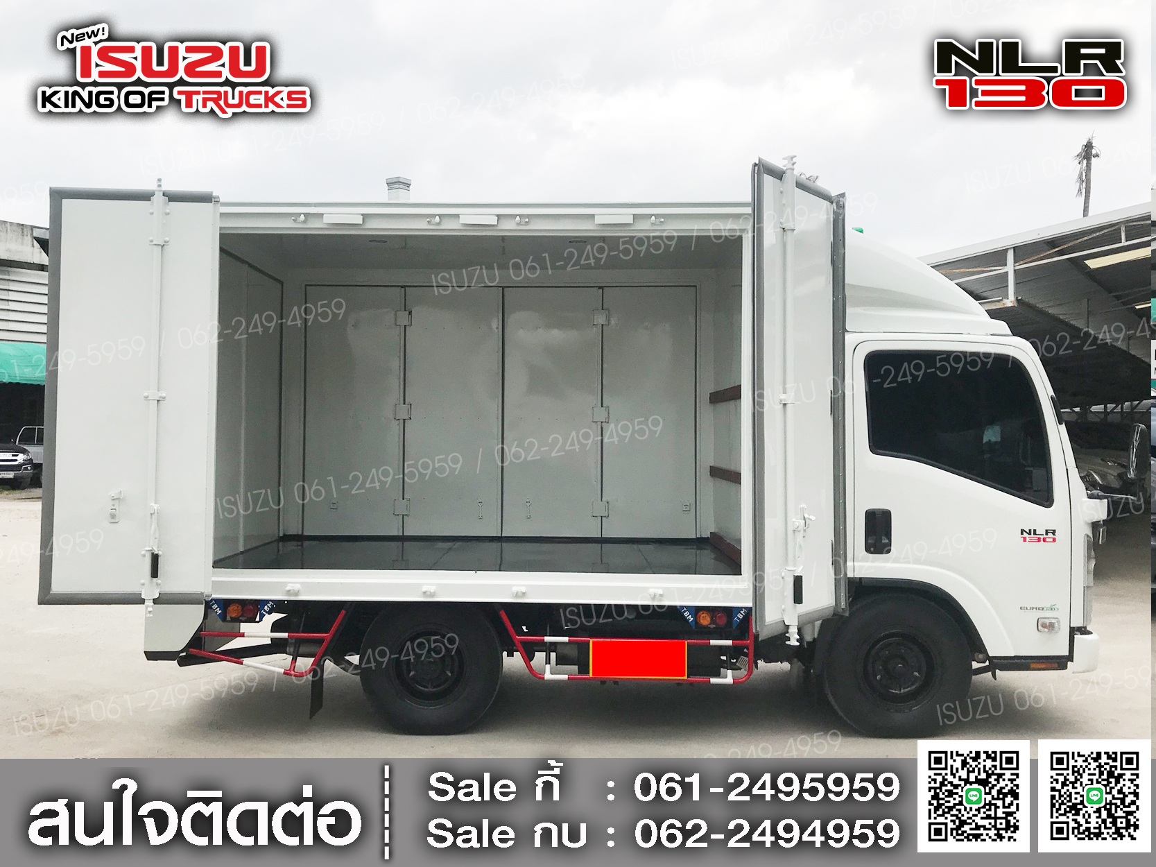 รถบรรทุกอีซูซุ 4 ล้อ ไม่ติดเวลา ISUZU NLR130 ตู้แห้ง10บาน EURO3