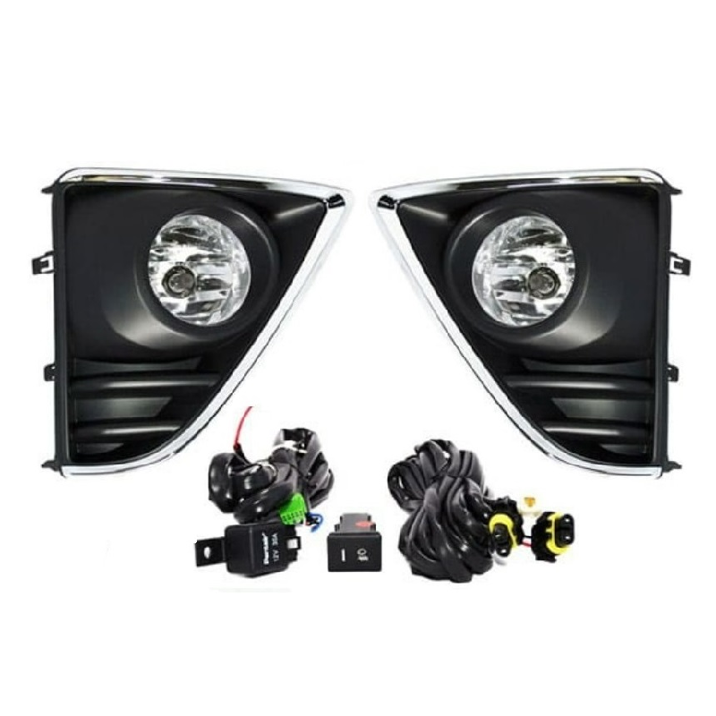 ไฟตัดหมอก/ไฟสปอร์ตไลท์ TOYOTA YARIS(ยาริส) รุ่นที่3 ฝาครอบดำ(คาดชุบ) ปี2013-2016 (ครบชุด) (รับประกัน 6เดือน) (TY652)