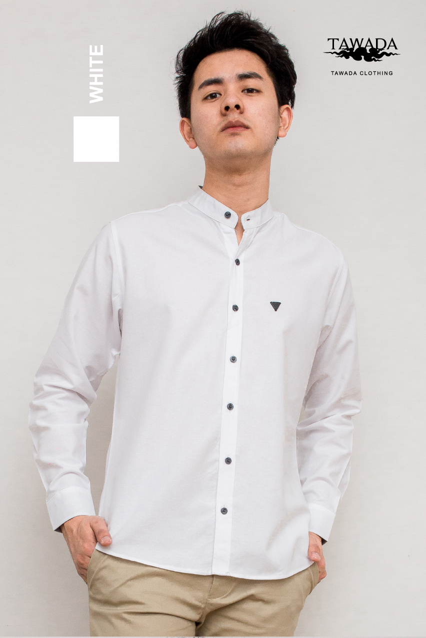 mandarin collar_White _สีขาว