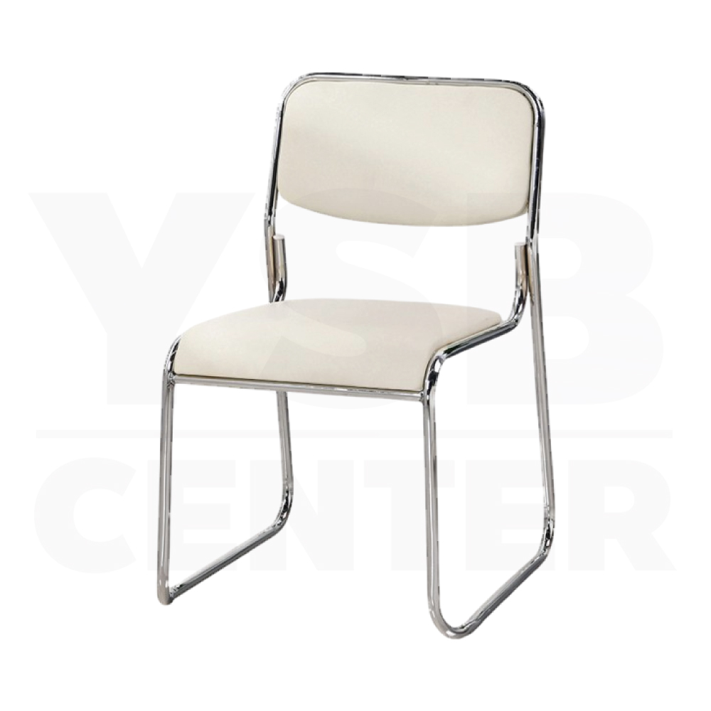 เก้าอี้ ขาเหล็กชุบเงา เบาะหนัง PU อเนกประสงค์ โครงสร้างเหล็ก แข็งแรง วางซ้อนกันได้ YL0498 - YL0501