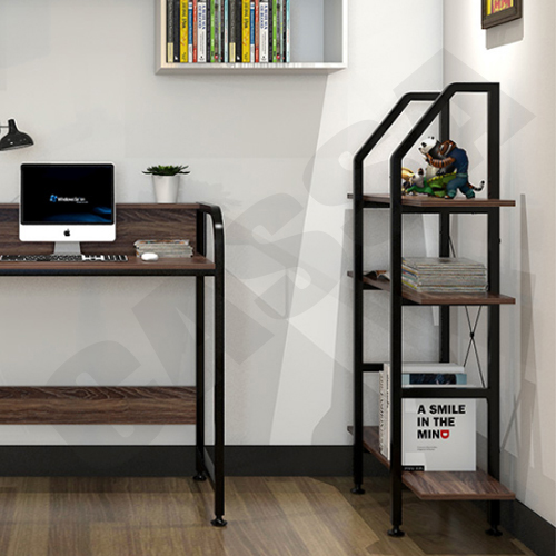 CASSA ชั้นวางของ ชั้นวางหนังสือ อเนกประสงค์ 3ชั้น ประหยัดพื้นที่ ขนาด120x80cm. (สีดำ-ลายไม้เข้ม) รุ่น 236-D451-80X28X123BB