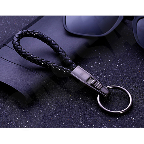 JOBON พวงกุญแจ เกรดพรีเมี่ยม หนังแท้ ถักด้วยมือ พร้อมปุ่มปลดล็อคอัจริยะ