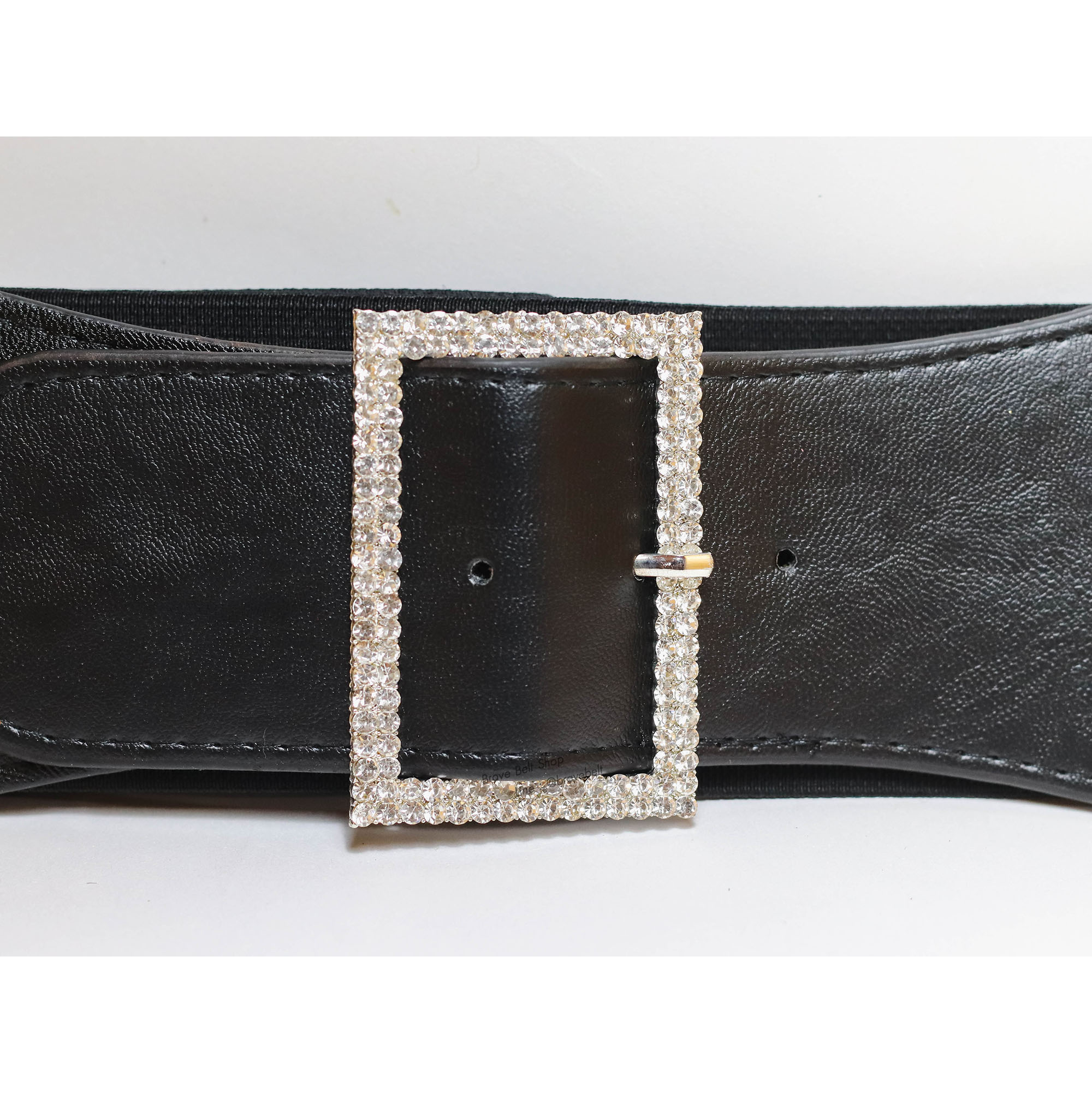 เข็มขัดยางยืดเส้นใหญ่ของผู้หญิงหัวมีเพชร