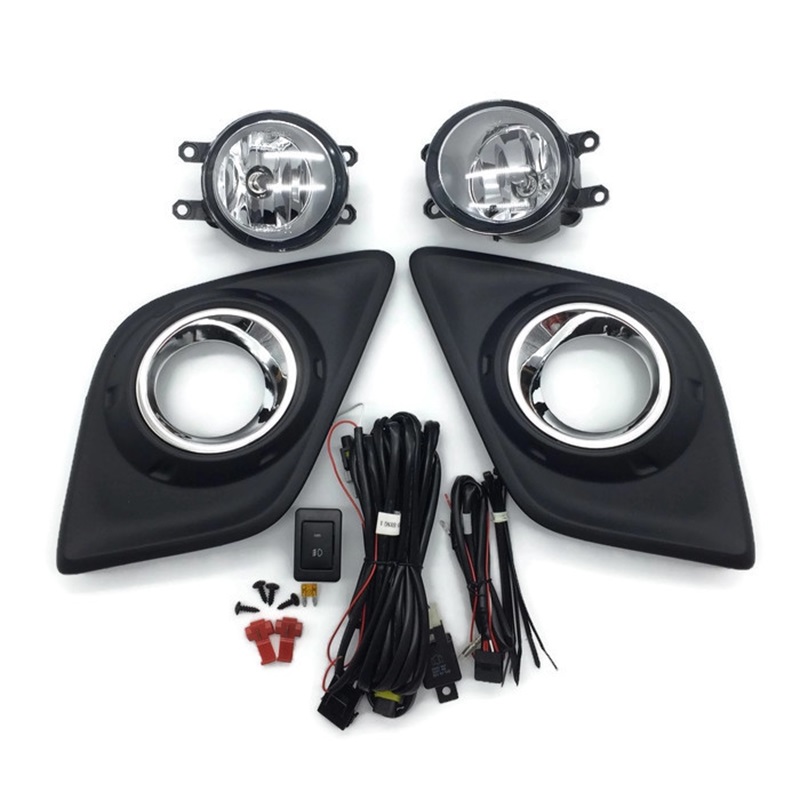 ไฟตัดหมอก/ไฟสปอร์ตไลท์ TOYOTA REVO(รีโว่) ฝาครอบดำ(วงแหวนชุบ) โฉมปี2015-2018 (ครบชุด) (รับประกัน 6เดือน) (TY817)