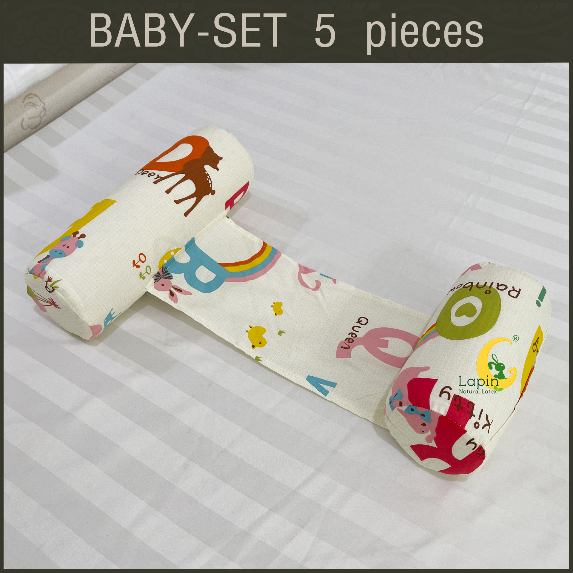 ที่นอนเด็กอ่อนยางพาราแท้ set 5 ชิ้น (ขอบตั้งได้ ที่นอนซิปเปิดได้) รุ่นใหม่