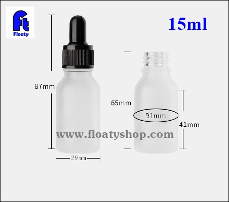 15ml ขวดแก้วขาวขุ่น ดรอปเปอร์