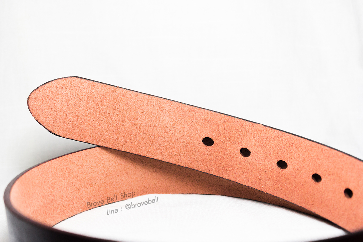 เข็มขัดหนังแท้สีเลือดหมู เข็มขัดผู้ชายสวย