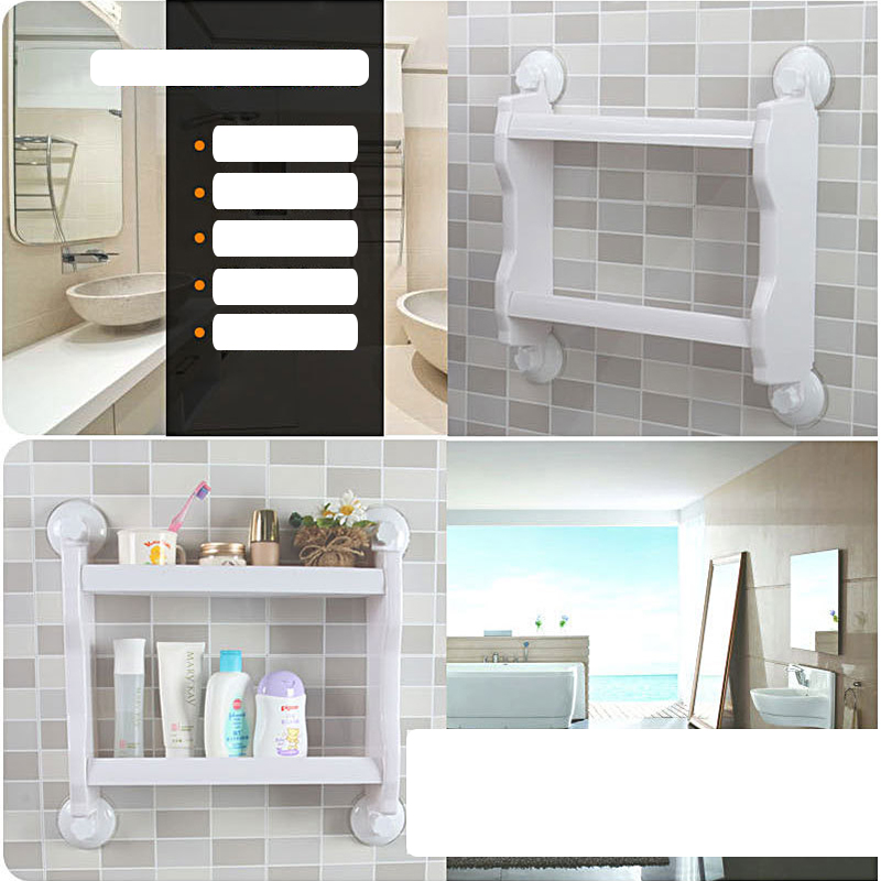 ชั้นวางของ แบบ 2 ชั้น ไม่ต้องเจาะผนัง รับน้ำหนักได้เยอะ A0003 - A0005