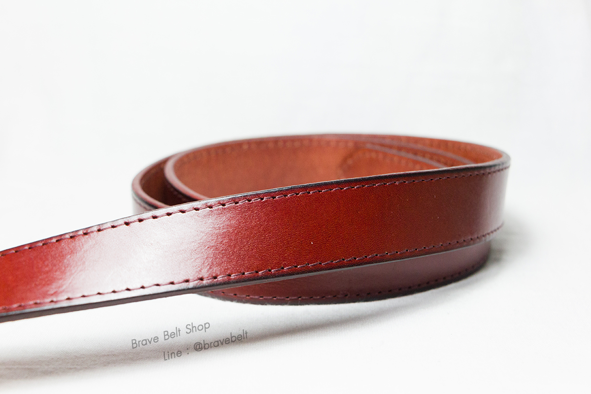 เข็มขัดหนังแท้ผู้หญิง สีเลือดหมู กว้าง 2 ซม