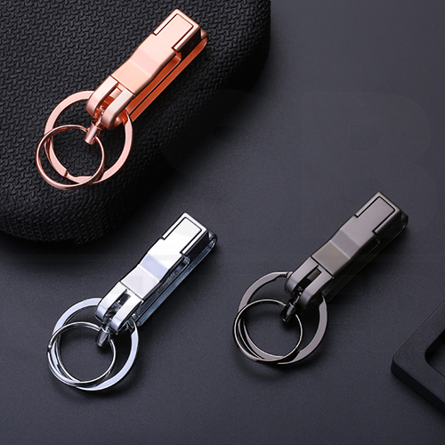 JOBON พวงกุญแจ พวงกุญแจรถยนต์ เกรดพรีเมี่ยมสองห่วง มาพร้อมห่วงใส่เข็มขัด ผลิตจากโลหะ