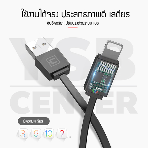 CAFELE สายชาร์จไอโฟน Lightning to USB Cable สายแบน ยืดหดได้ ปรับขนาดความยาวได้ 20-100 cm สายชาร์จมาการอง