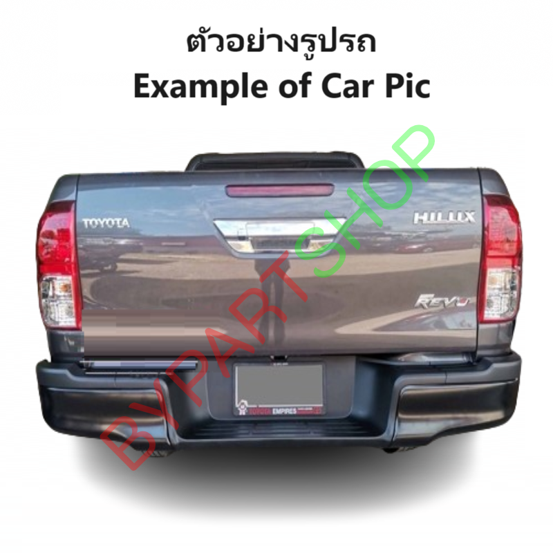 กันชนท้าย TOYOTA REVO(รีโว่)/REVO ROCCO(รีโว่ ร็อคโค่) สีดำ ทรงศูนย์ ปี2015-2022 (ครบชุด) (KV-555BK)