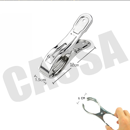 CASSA CLIP-12X1.5X6 คลิปหนีบผ้าแสตนเลส แบบปากหนีบกลม แพค5ตัว (ขายส่ง 29 แพค)