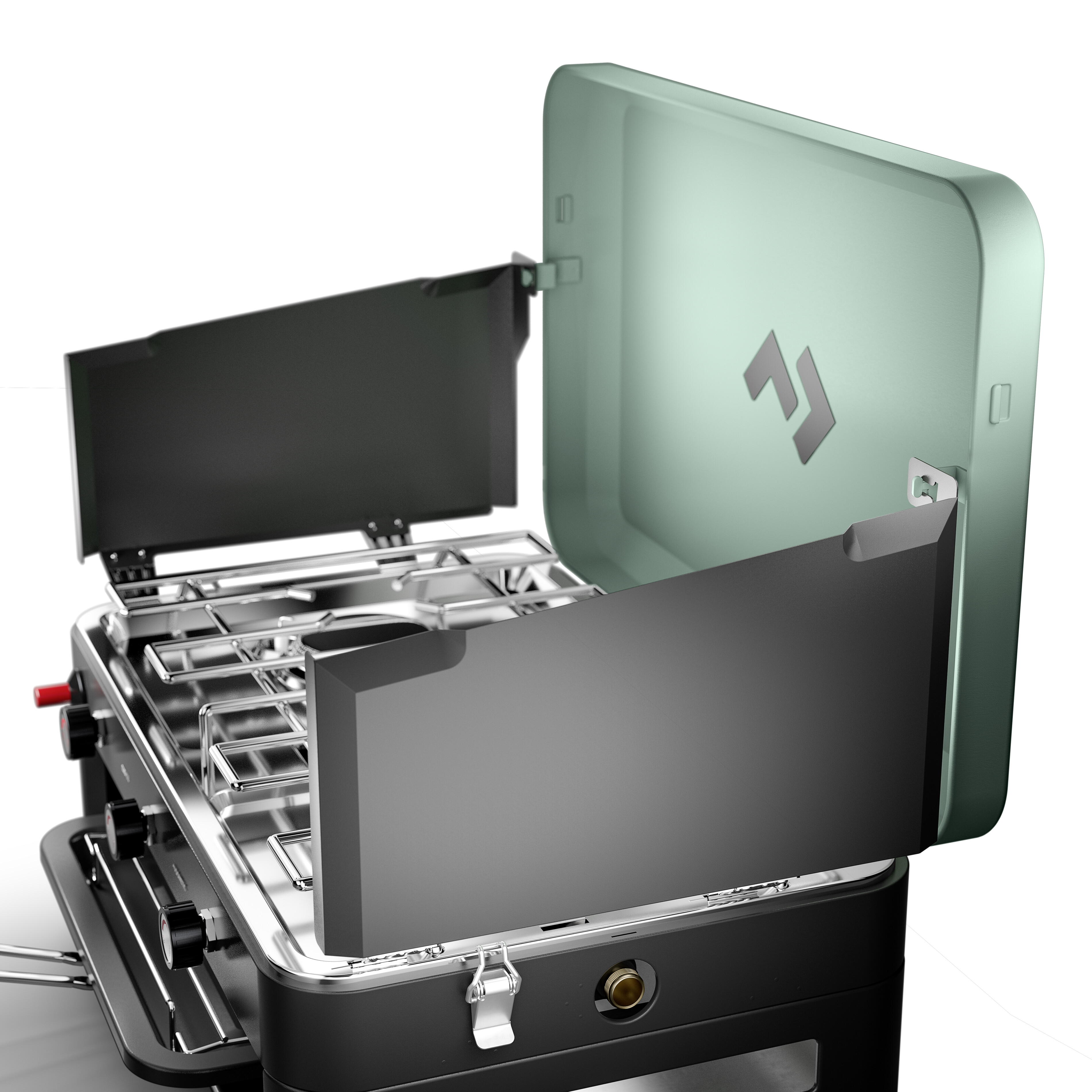 Dometic CSG103 PORTABLE GAS STOVE WITH GRILL เตาแก๊สพกพา 3 หัว พร้อมที่ Grill ด้านล่าง