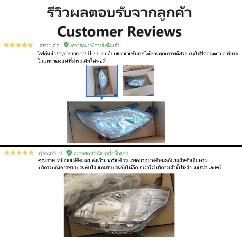 ไฟหน้า TOYOTA INNOVA(อินโนว่า) รุ่นปรับมือ ปี2012-2015 (งานแท้ TYC) -ราคาต่อดวง-