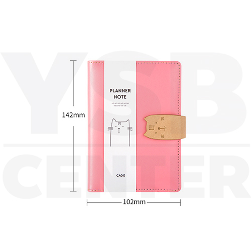 สมุดโน๊ต สมุดบันทึก ไดอารี่ สมุดเขียน A7 มีเส้น ลายแมวน่ารัก ปกหนัง PU พกพาง่าย