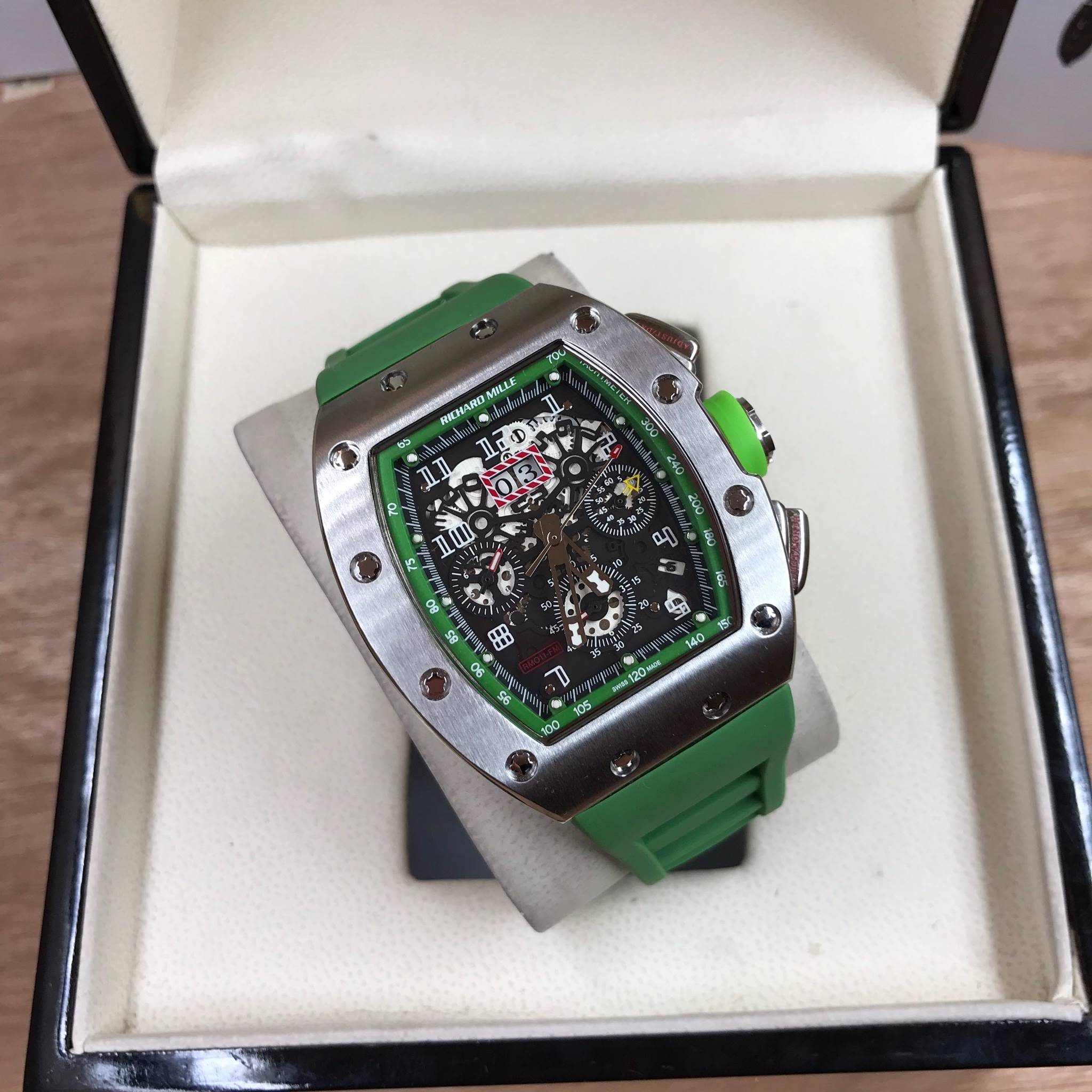 นาฬิกา Richard Mille RM011-FM Silver green - งาน Mirror Swiss