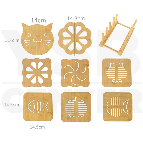 ที่รองหม้อ ที่รองจาน แผ่นไม้รองหม้อ กระทะ ของร้อนต่างๆ พิมพ์ลายการ์ตูน รุ่น C266-PS-08