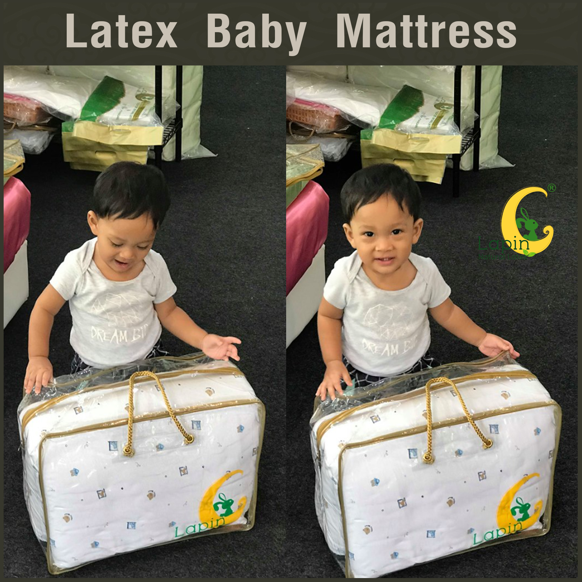 ที่นอนเด็กอ่อนยางพาราแท้ *ผ่านมาตรฐาน (ลายหมี)