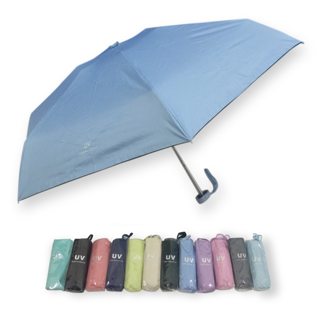 ร่มGBU5ตอนรหัส GM523ยูวีสีดำ นํ้าหนักเบา