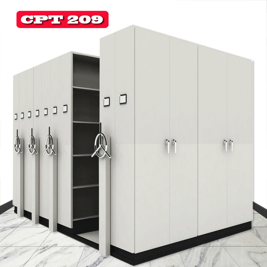 ตู้รางเลื่อน CPT 209 แบบพวงมาลัย 2 แถว 18 ตู้