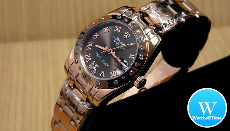นาฬิกา Rolex Lady-Datejust Pearlmaster 31 mm. Everose gold and diamond