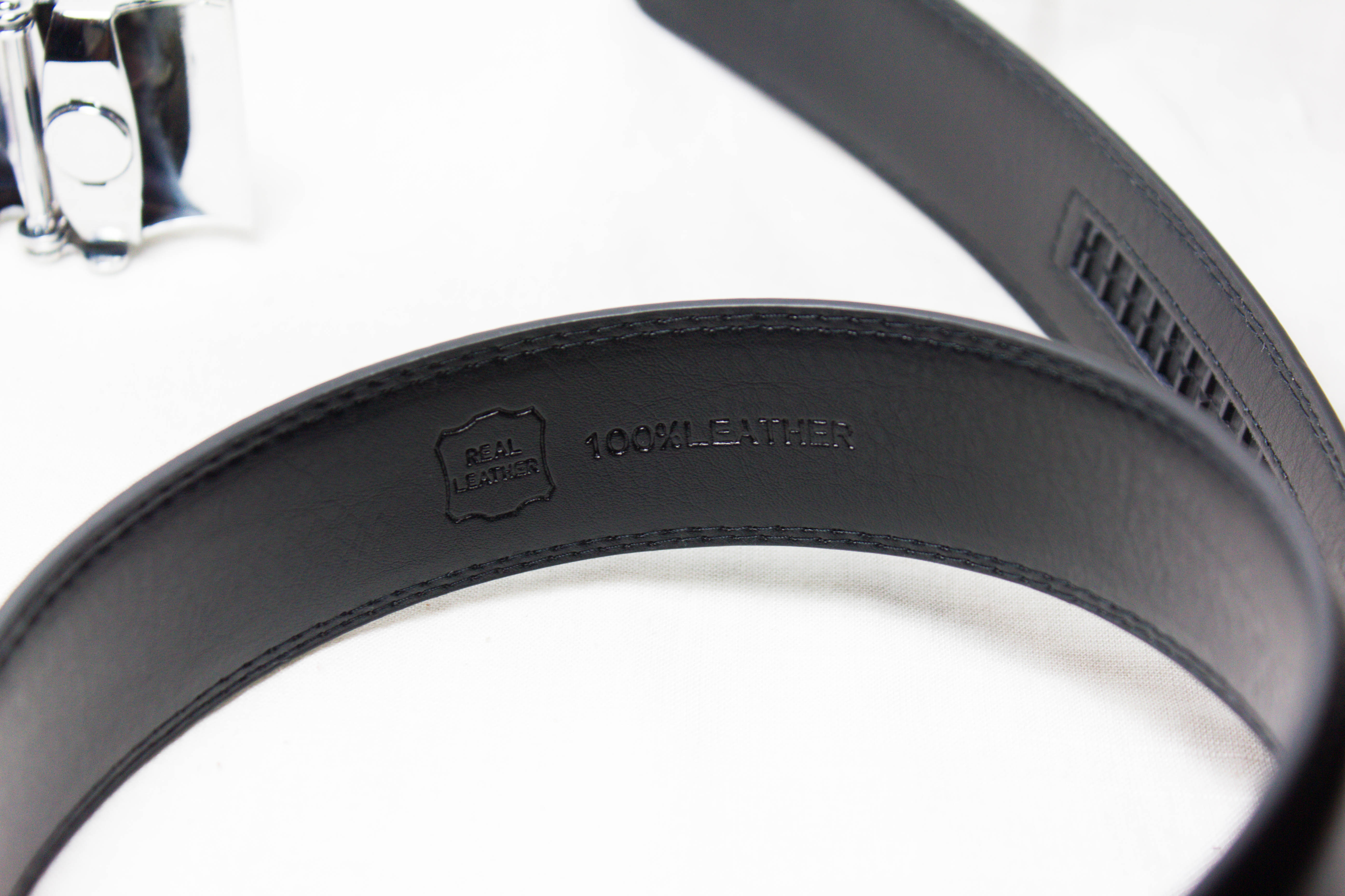 เข็มขัดใส่ทำงาน หัวหนีบ ลายเรียบสวยงาม สายเย็บขอบ