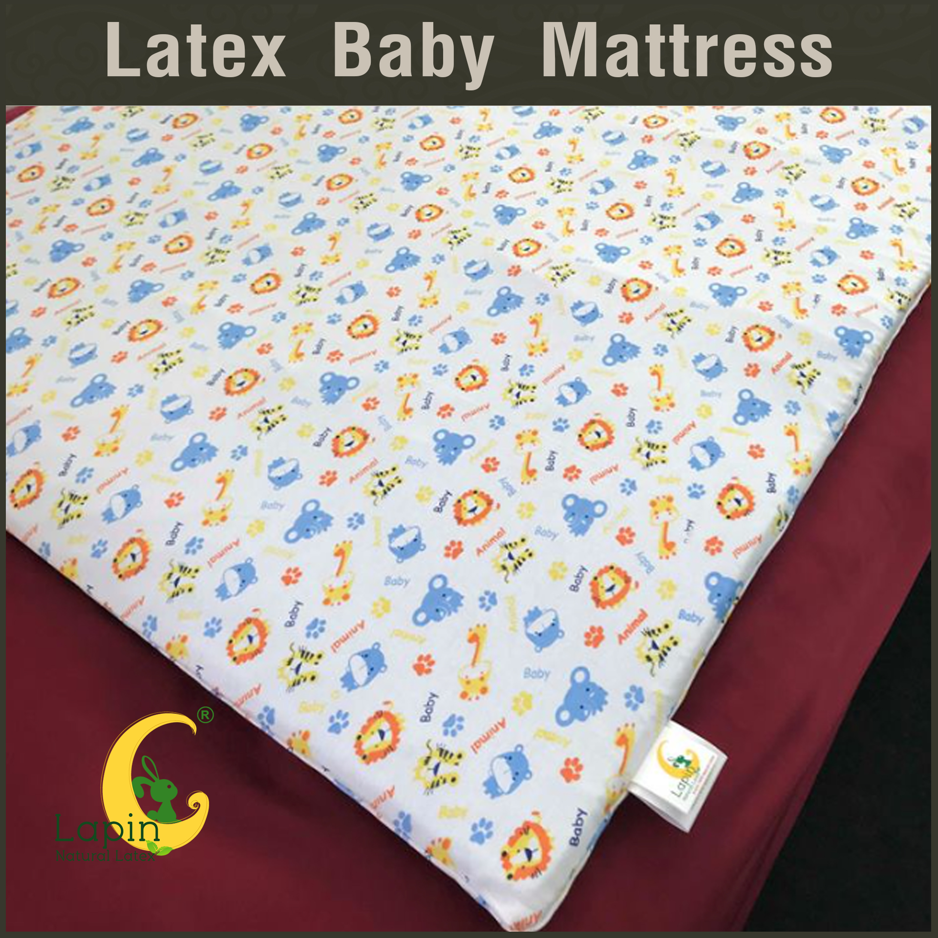 ที่นอนเด็กอ่อนยางพาราแท้ *ผ่านมาตรฐาน (ลายสัตว์น่ารัก)