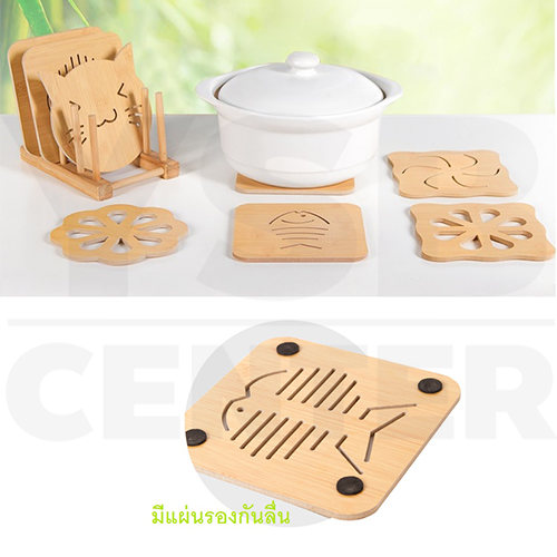 ที่รองหม้อ ที่รองจาน แผ่นไม้รองหม้อ กระทะ ของร้อนต่างๆ พิมพ์ลายการ์ตูน รุ่น C266-PS-08