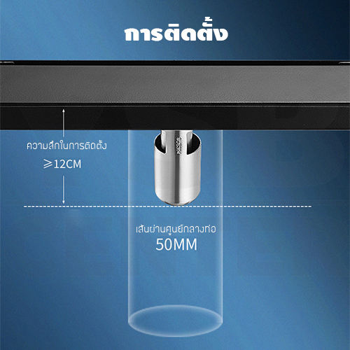 รางระบายน้ำ สแตนเลส304 กันกลิ่นกันแมลง 2in1 ปูกระเบื้องบนฝาท่อได้ (60cm) CL0191 - CL0196