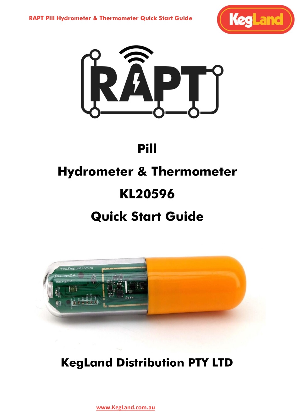 RAPT Pill Hydrometer & Thermometer By Homebrewthai