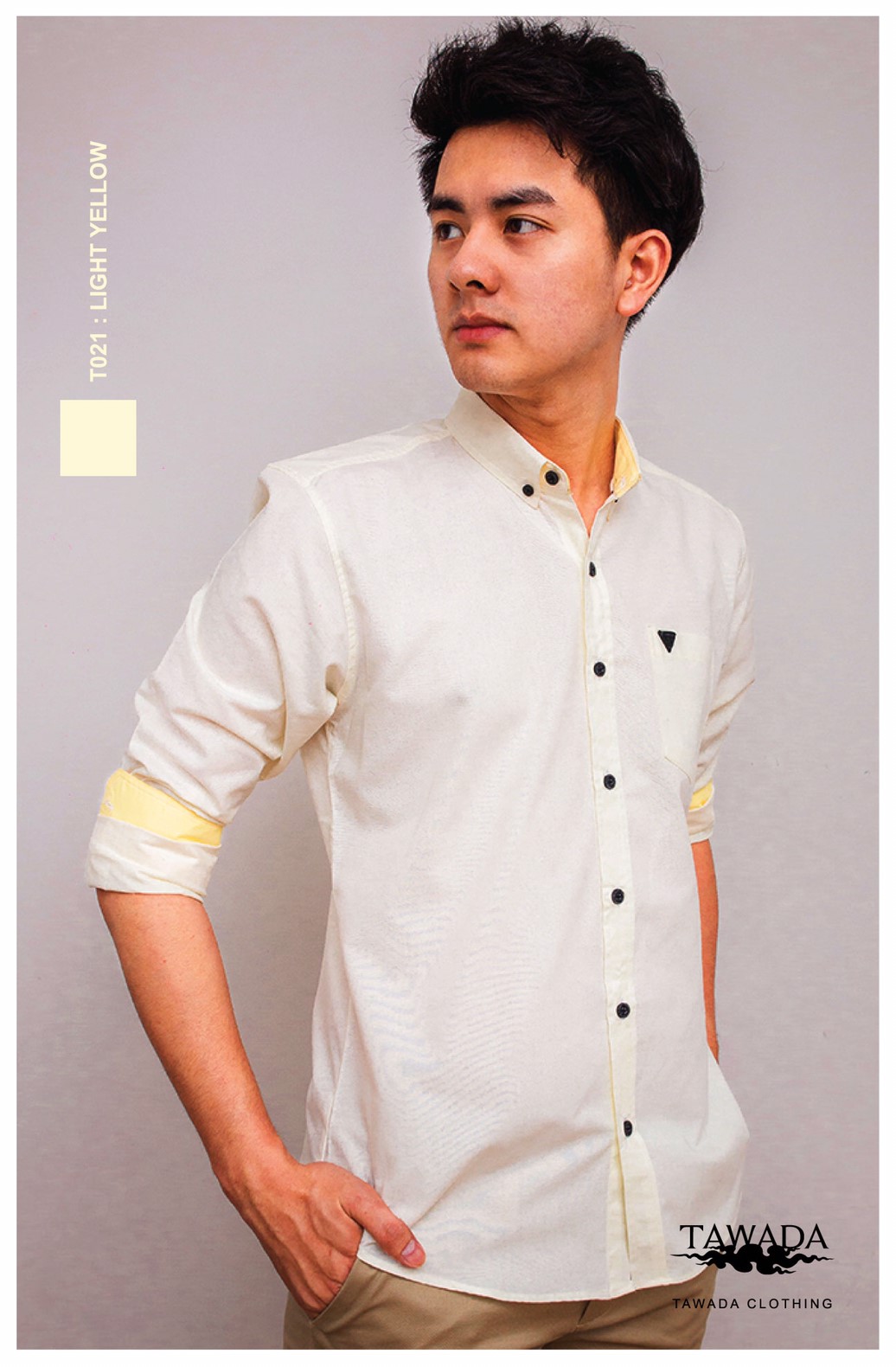 T021 สีครีม STANDARD SLIM-FIT
