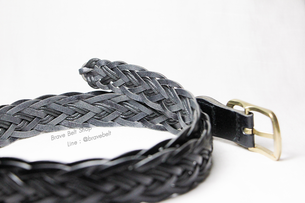 เข็มขัดหนังสาน หัวทองเหลี่ยมสวยๆ