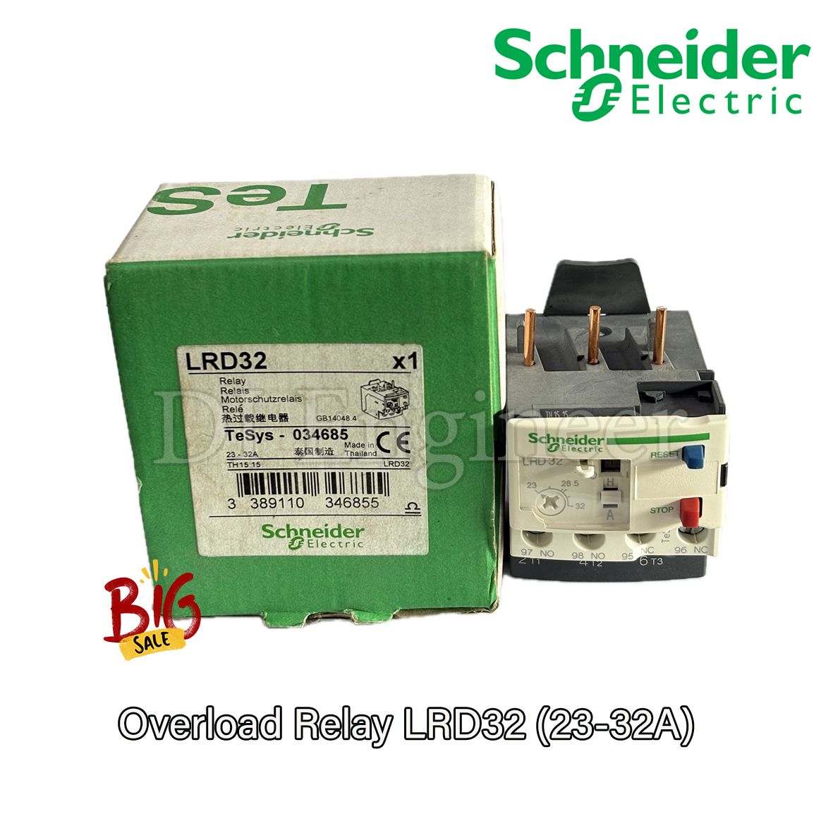 Schneider Overload Relay โอเวอร์โหลดรีเลย์ LRD32 (23A-32A)