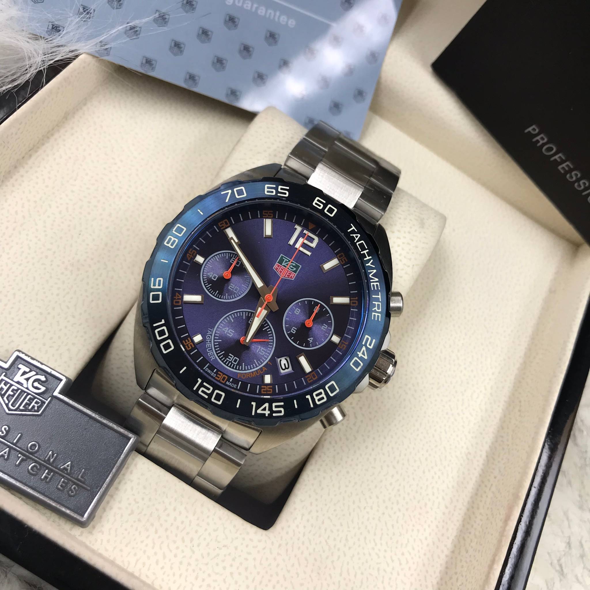นาฬิกา TAG Heuer Formula 1 Chonograph ขอบน้ำเงิน งาน Mirror Swiss