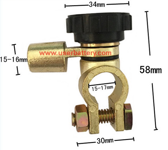 ขั้วแบตตัดกระแสไฟ สีดำ Battery Terminal Link Switch Quick Cut off