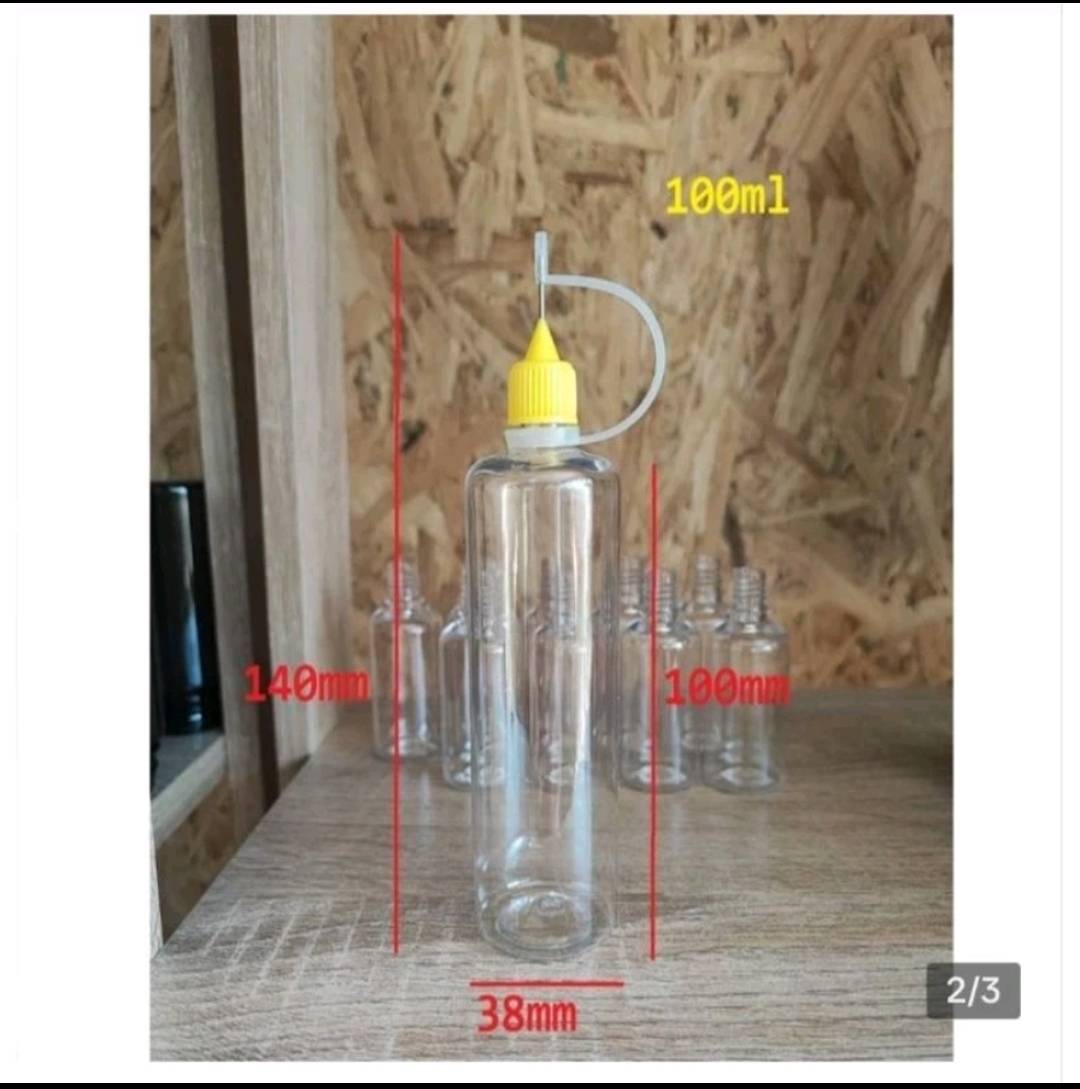 100ml PET ขวดหยดใส ฝาหัวเข็ม