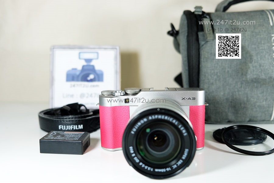 Fujifilm X-A3 พร้อมเลนส์ 16-50mm f3.5-5.6 สีชมพู