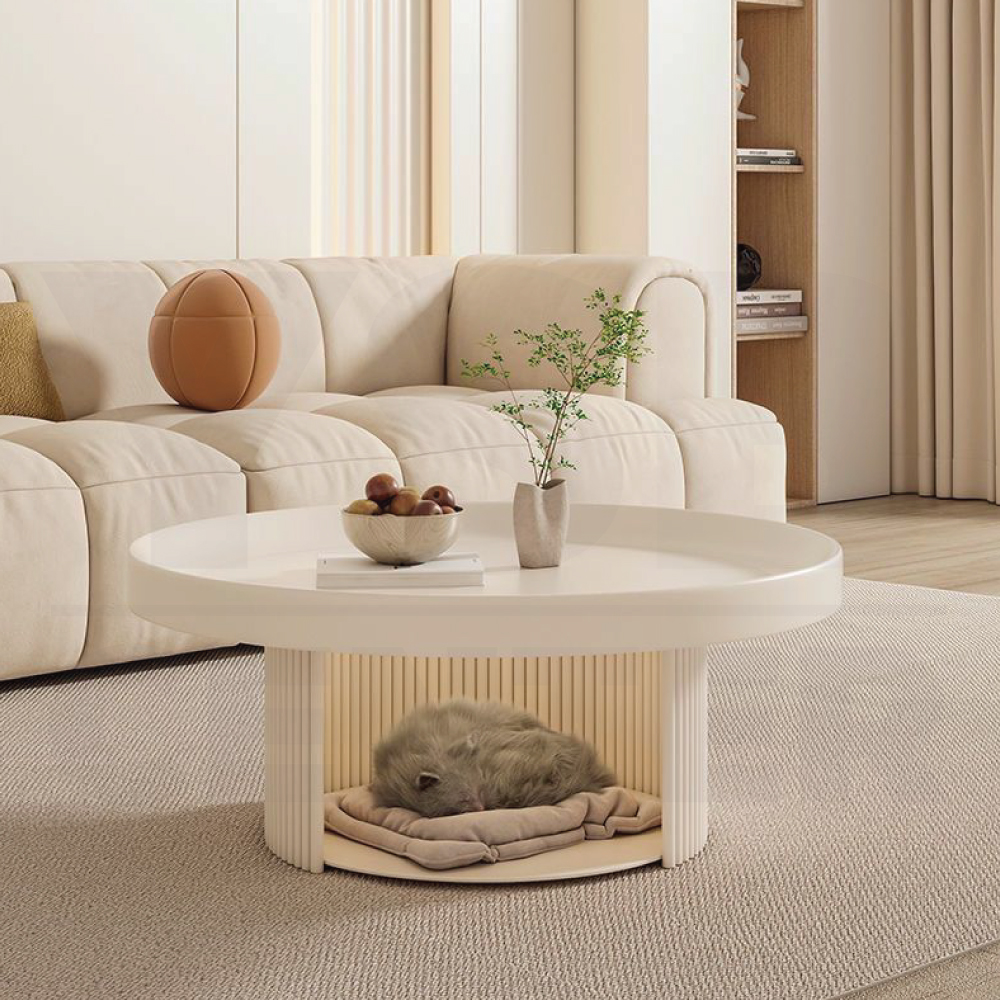 โต๊ะกลาง กลม อเนกประสงค์ แข็งแรง ขนาด 75 X 75 x 40 CM.