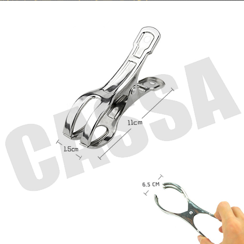 CASSA CLIP-11X1.5X6.5 คลิปหนีบผ้าแสตนเลส แบบปากหนีบกลม แพค5ตัว (ขายส่ง 24 แพค)