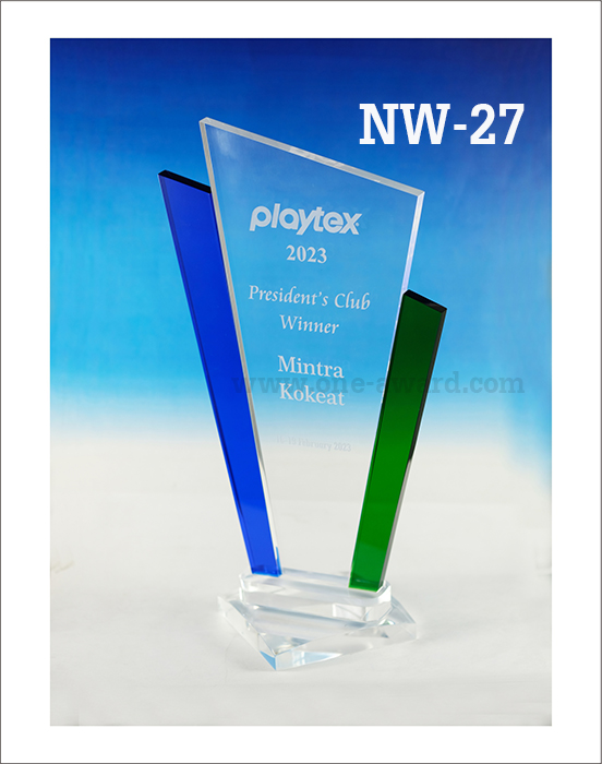 Code: NW-27 โล่อะคริลิค ความสูงตัวโล่ 8-10-12 นิ้ว ความหนาอะคริลิคตัวโล่ 10 มม. พร้อมเลเซอร์ข้อความและโลโก้ ลงสีได้ไม่เกิน 2 สี ***ราคาเริ่มต้นที่ 1,000 บาท (ความสูง 8 นิ้ว เมื่อสั่ง 5 ชิ้น+) ***
