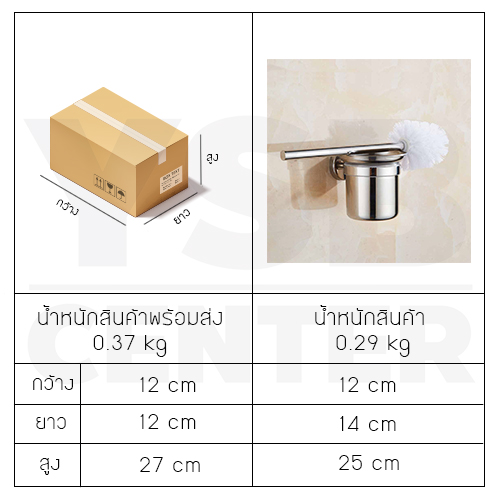 CASSA ชุดแปรงทำความสะอาดห้องน้ำ แบบเจาะผนัง พร้อมที่เก็บ สแตนเลส304 ของใช้ห้องน้ำ รุ่น C1L026-S304-A068