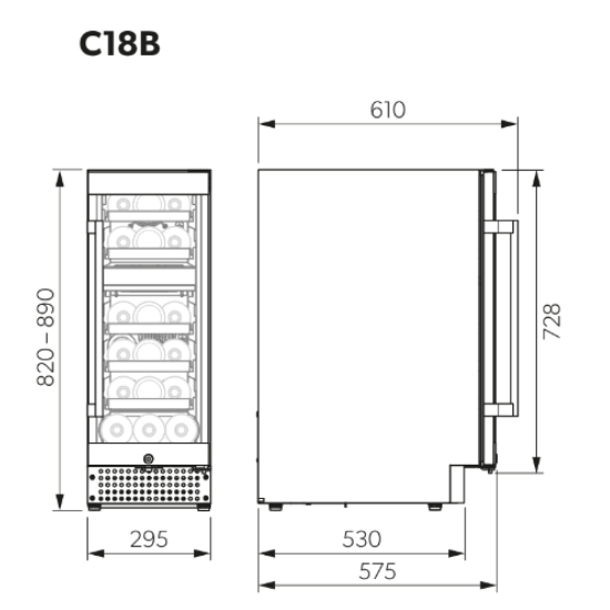 Dometic C18B ตู้แช่ไวน์ 18 ขวด